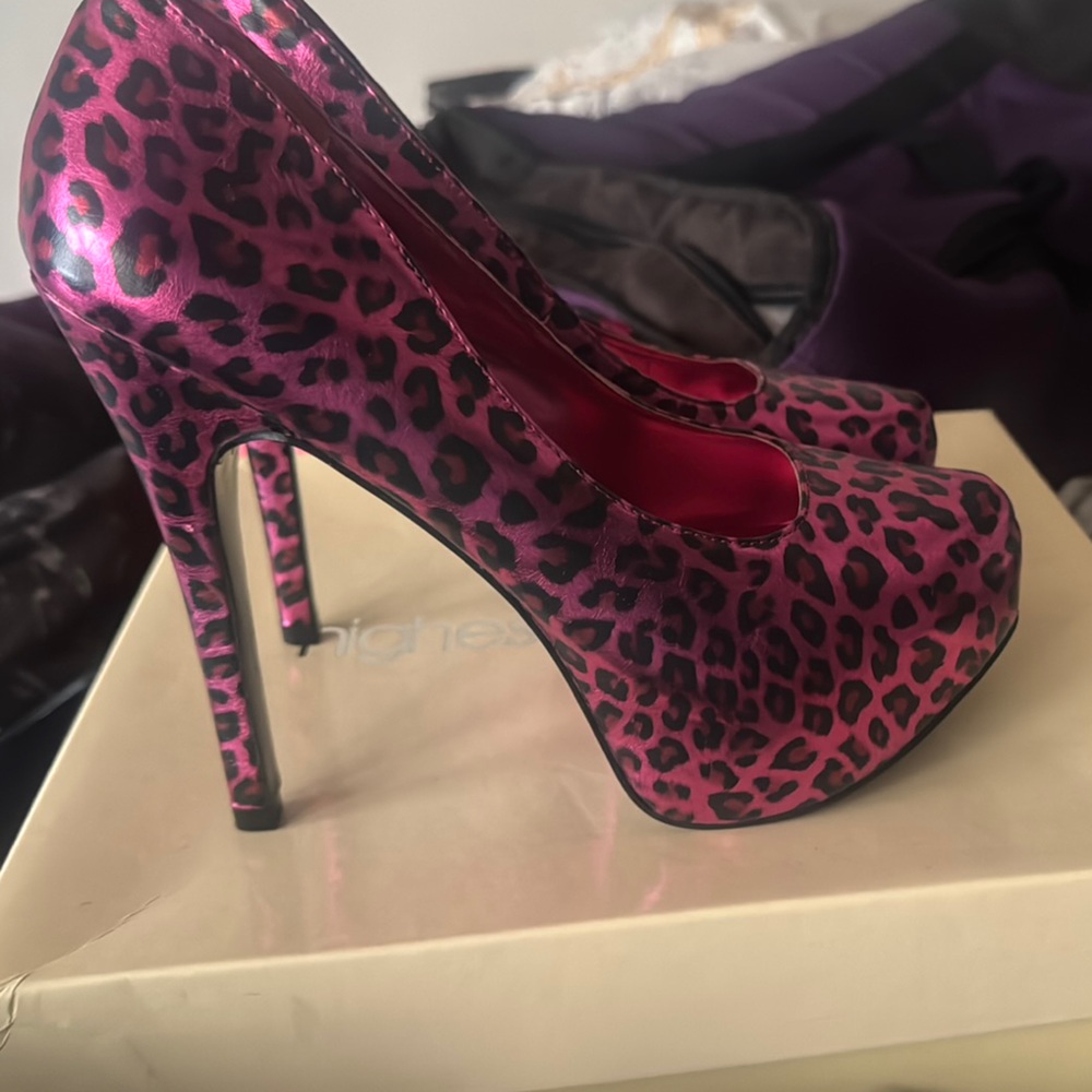 Fierce Pink Leopard Print Stilettos